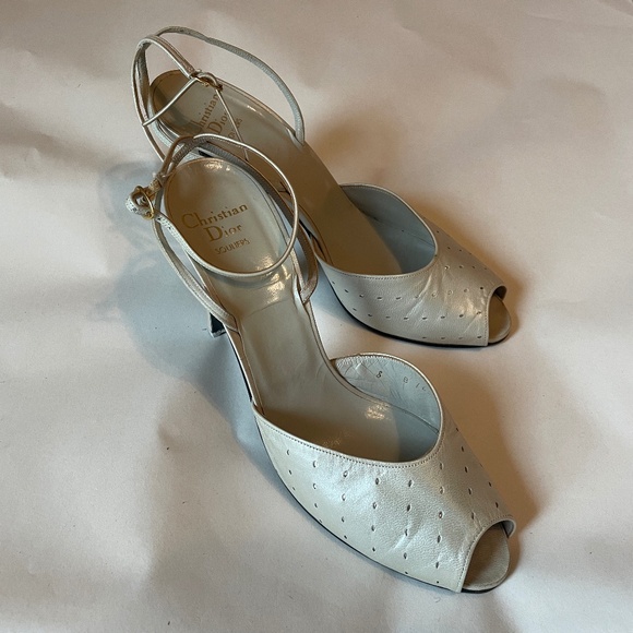 Christian Dior Souliers "Phedre" heels in gray Vintage  Size 8B - Picture 1 of 10